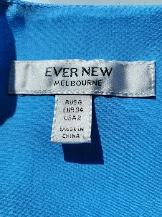 Ever New Melbourne 100% Linen Light Blue Dress Size 2 US - Picture 7 of 12